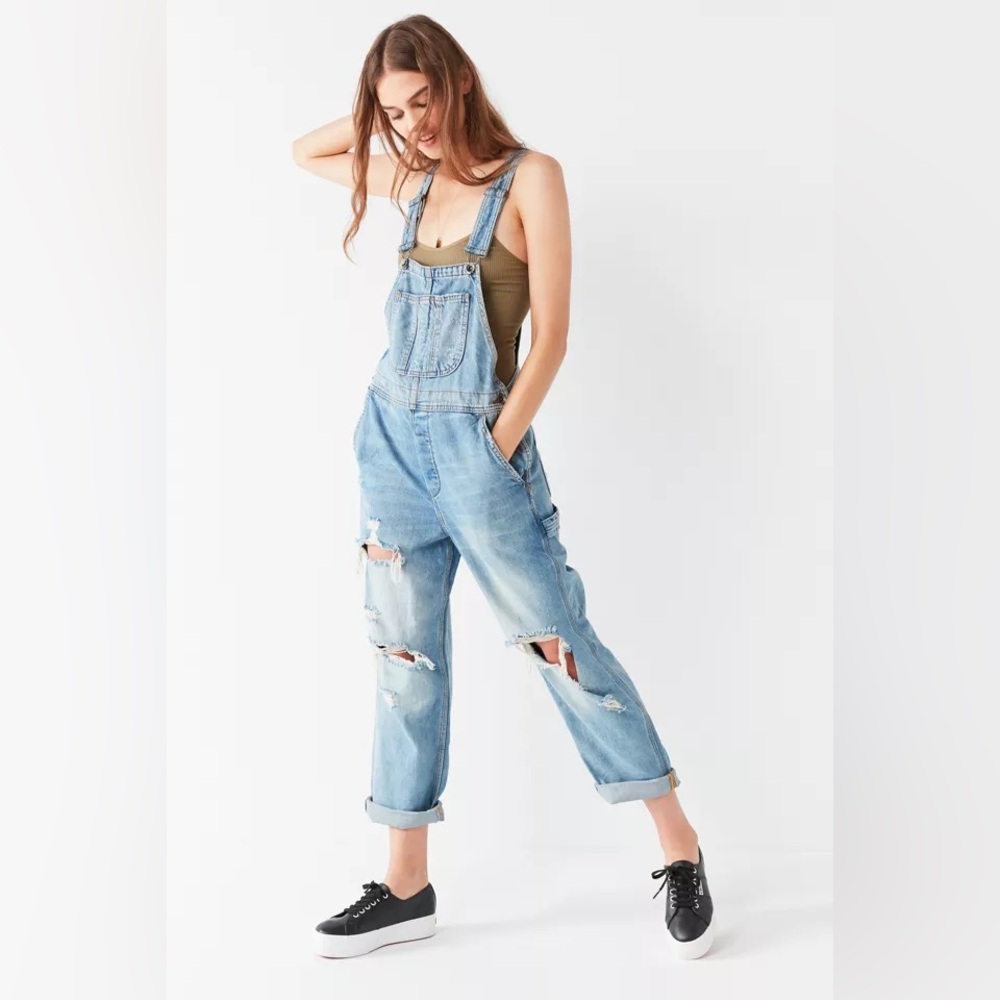 Distressed Denim BDG Overalls